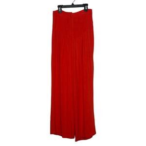 Shein orange red wide legs pleated pants size 2